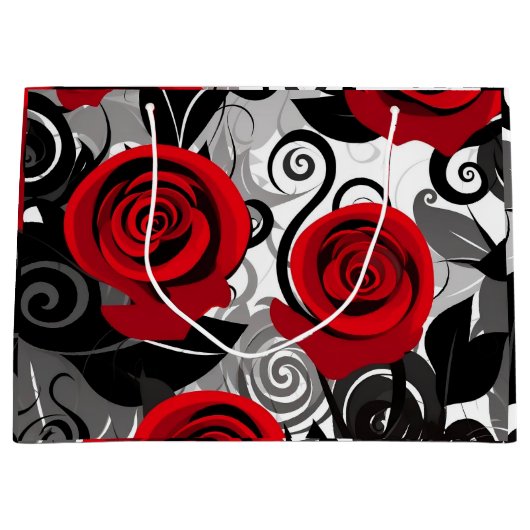 Hübsche Rote Rosen Geschenktasche Große Geschenktüte (Vorderseite)