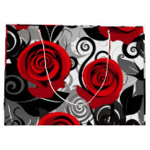 Hübsche Rote Rosen Geschenktasche Große Geschenktüte (Rückseite)