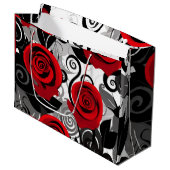 Hübsche Rote Rosen Geschenktasche Große Geschenktüte (Vorderseite Schrägansicht)