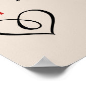 Hübsche Rote Rosen Hochzeit Begrüßungszeichen Poster (Ecke)