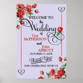 Hübsche Rote Rosen Hochzeitsfeier Poster (Vorne)