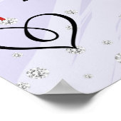 Hübsche Rote Rosen Hochzeitsfeier Poster (Ecke)