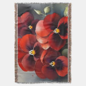Hübsche rote Stiefmütterchen Aquarellmalerei Decke (Vorderseite Vertikal)