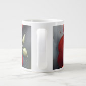 Hübsche rote Stiefmütterchen Aquarellmalerei Jumbo-Tasse (Rückseite)