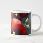 Hübsche rote Stiefmütterchen Aquarellmalerei Jumbo-Tasse (Rechts)