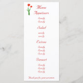 Hübsche Rote Tulips, benutzerdefinierte Menükarten (Rückseite)