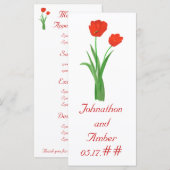 Hübsche Rote Tulips, benutzerdefinierte Menükarten (Vorne/Hinten)