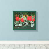 Hübsche rote Tulpen farbenfroh, stilvoll und blume Leinwanddruck (Insitu (Holzboden))