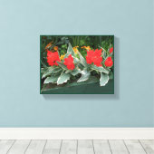 Hübsche rote Tulpen farbenfroh, stilvoll und blume Leinwanddruck (Insitu (Holzboden))