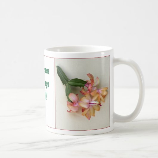 Hübsche rote u. gelbe Weihnachtskaktuss-Tasse Kaffeetasse (Rechts)