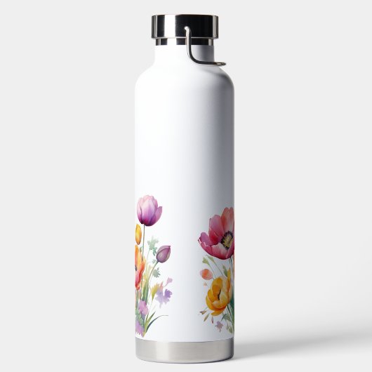 HÜBSCHE ROTE UND GELBE SPRING ANEMONPOPPIEN TRINKFLASCHE (links)