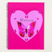 Hübsche Rote und Lila Schmetterlinge Individuelle Planer (Vorderseite)