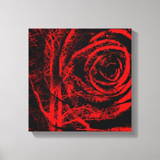 Hübsche, rote und schwarze Rose - Canvas drucken Leinwanddruck (Vorderseite)
