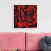 Hübsche, rote und schwarze Rose - Canvas drucken Leinwanddruck (Insitu (Wohnzimmer))