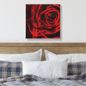 Hübsche, rote und schwarze Rose - Canvas drucken Leinwanddruck (Insitu (Schlafzimmer))