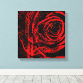 Hübsche, rote und schwarze Rose - Canvas drucken Leinwanddruck (Insitu (Holzboden))