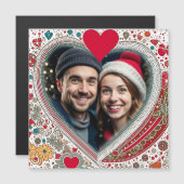 Hübsche rote und türkisfarbene Rahmen Magnetkarte (Vorne/Hinten)