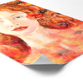 Hübsche Rothaarige Frau mit grünen Augen Originalg Poster (Ecke)
