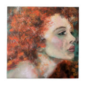 Hübsche Rotkopfweibchen Keramik Tile Fliese (Vorderseite)