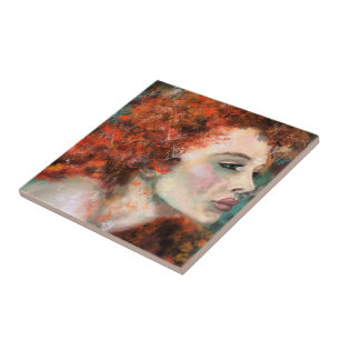 Hübsche Rotkopfweibchen Keramik Tile Fliese