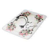 Hübsche Rotwild-Blume extravagante viktorianische Badematte (Schrägansicht)