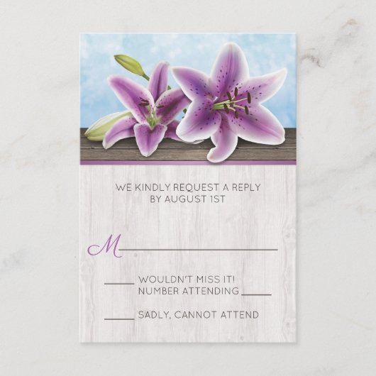Hübsche RSVP-Karten für Lila Lippen RSVP Karte (Vorderseite)
