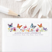 Hübsche Rücksendeadressen-Aufkleber der Butterfly- (Insitu)