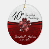 Hübsche Rudy Blume Anniversary Keepake Keramik Ornament (Links)