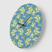 Hübsche Rundmaueruhr-Lilien des Tals, blau Große Wanduhr (Winkel)