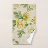 Hübsche Rustikal-Chic-Gelbe Rosen auf Trellis Badhandtuch Set (Handtuch)