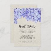 Hübsche rustikale Blumengastdetails Begleitkarte (Vorne/Hinten)