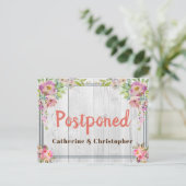 Hübsche Rustikale Blumenhochzeit aufgeschoben Postkarte (Stehend Vorderseite)