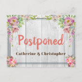 Hübsche Rustikale Blumenhochzeit aufgeschoben Postkarte (Vorderseite)