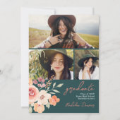 Hübsche rustikale boho blumengeschmückte aquamarin einladung (Rückseite)