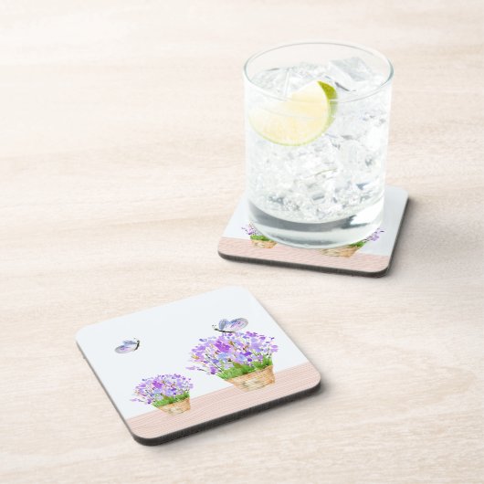 Hübsche rustikale Flora und Schmetterlinge Untersetzer (Rechte Seite)