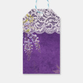 Hübsche Rustikale Lila WISTERIA Hochzeit Geschenkanhänger (Rückseite)