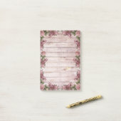 Hübsche Rustikale Magenta-Rose Post-it Klebezettel (Auf Schreibtisch)