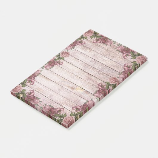 Hübsche Rustikale Magenta-Rose Post-it Klebezettel (angewinkelt)