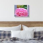 Hübsche Rustikale Pink Peony Blume Leinwanddruck (Insitu (Schlafzimmer))