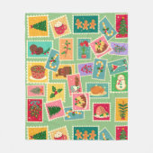 Hübsche rustikale Weihnachtsfeiertage Briefmarke G Fleecedecke (Vorderseite)