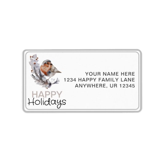 Hübsche Rustikale Winter Spargler Rückkehr Adressaufkleber (Vorne)