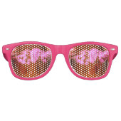 HÜBSCHE RUSTY PINK ORANGE HEARTS SUNGLASSEN PARTYBRILLE (Vorderseite)
