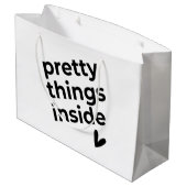 Hübsche Sachen nach innen, modern Große Geschenktüte (Rückseite Schrägansicht)