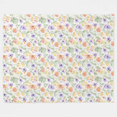 Hübsche Salbei-Staubgrüne Blumen-Boho-Decke Fleecedecke (Vorderseite (Horizontal))