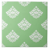 Hübsche Salbeigrün Viktorianische Blumenmuster Küc Fliese (Vorderseite)