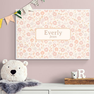 Hübsche sanfte Blumen individuelle Baby Namens Kun Poster
