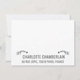 Hübsche Sans Serienname dekorative Shooting Stars Mitteilungskarte