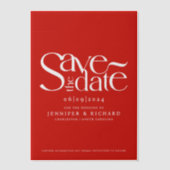 Hübsche, Save the Date Hochzeitsschrift in Rot und Pergament Einladungen (Vorderseite)