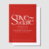 Hübsche, Save the Date Hochzeitsschrift in Rot und Pergament Einladungen (Versetzt)