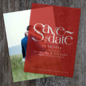 Hübsche, Save the Date Hochzeitsschrift in Rot und Pergament Einladungen